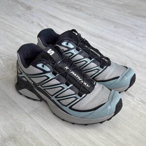 Salomon XT-Pathway Blue Grey Hiking Sneakers Womens